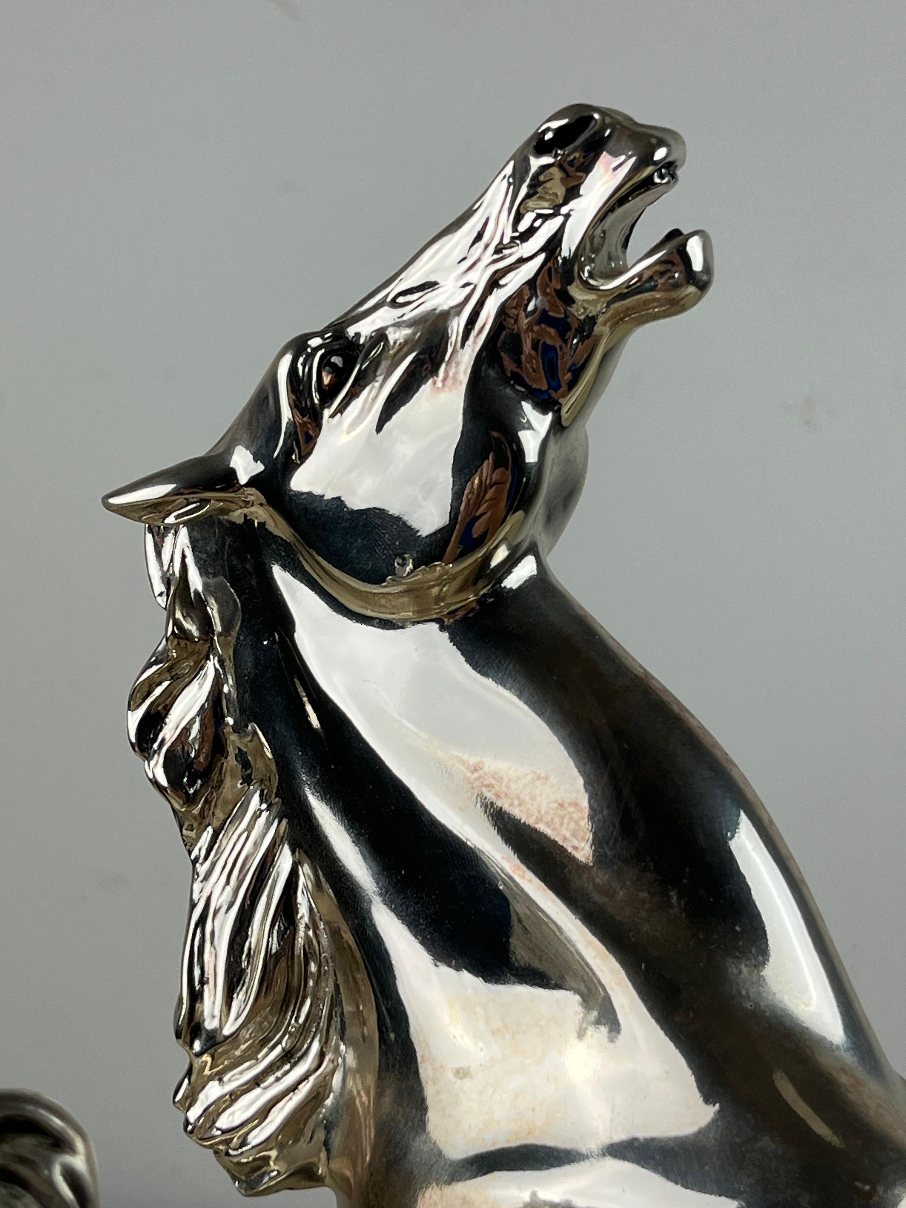 Silver Leaf Large Vintage Sculpture in Rolled Silver Italian Design  1980s For Sale
