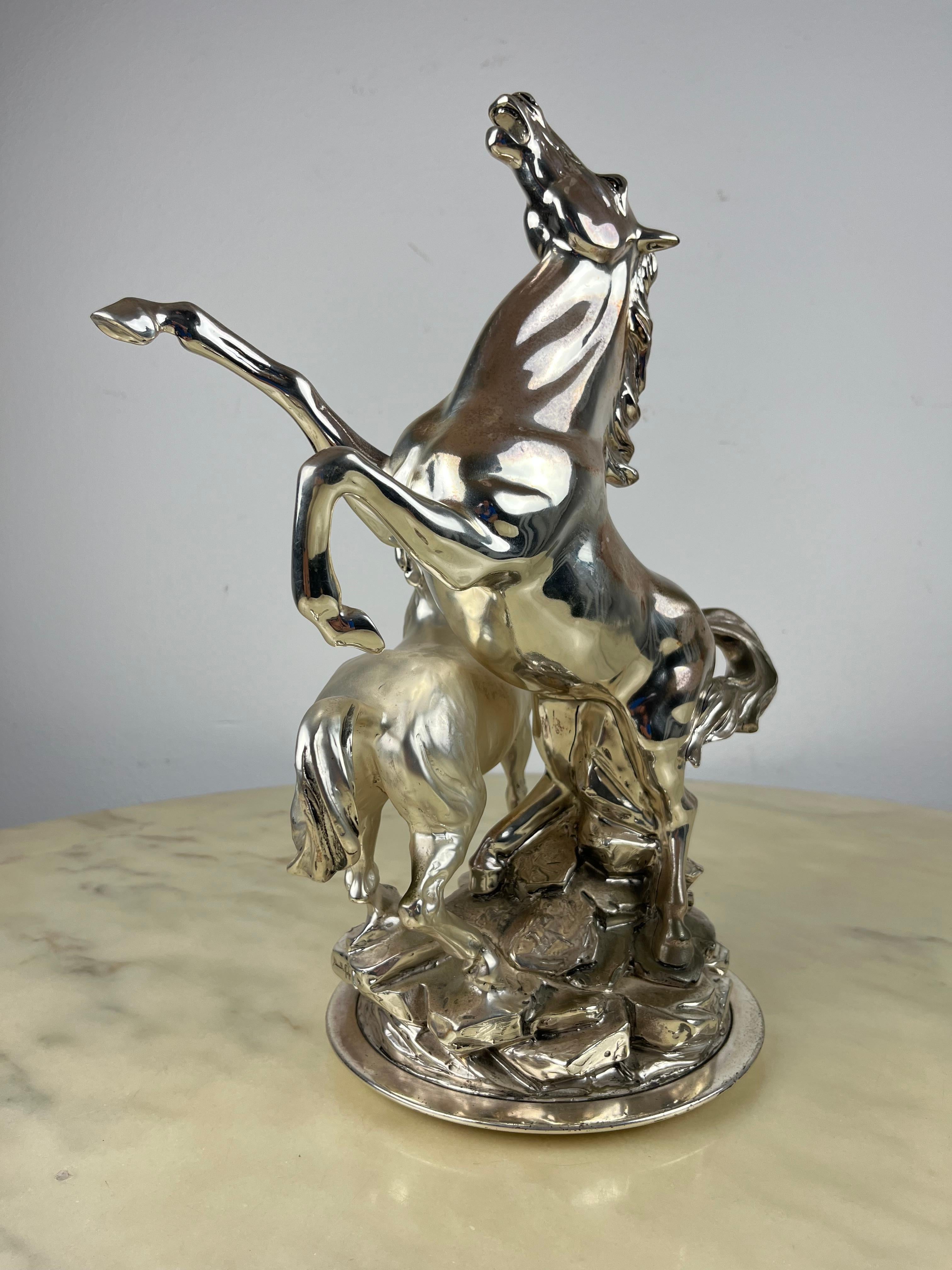Large Vintage Sculpture in Rolled Silver Italian Design  1980s For Sale 3