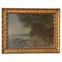 Large Vintage Sea Landscape Original Oil Painting