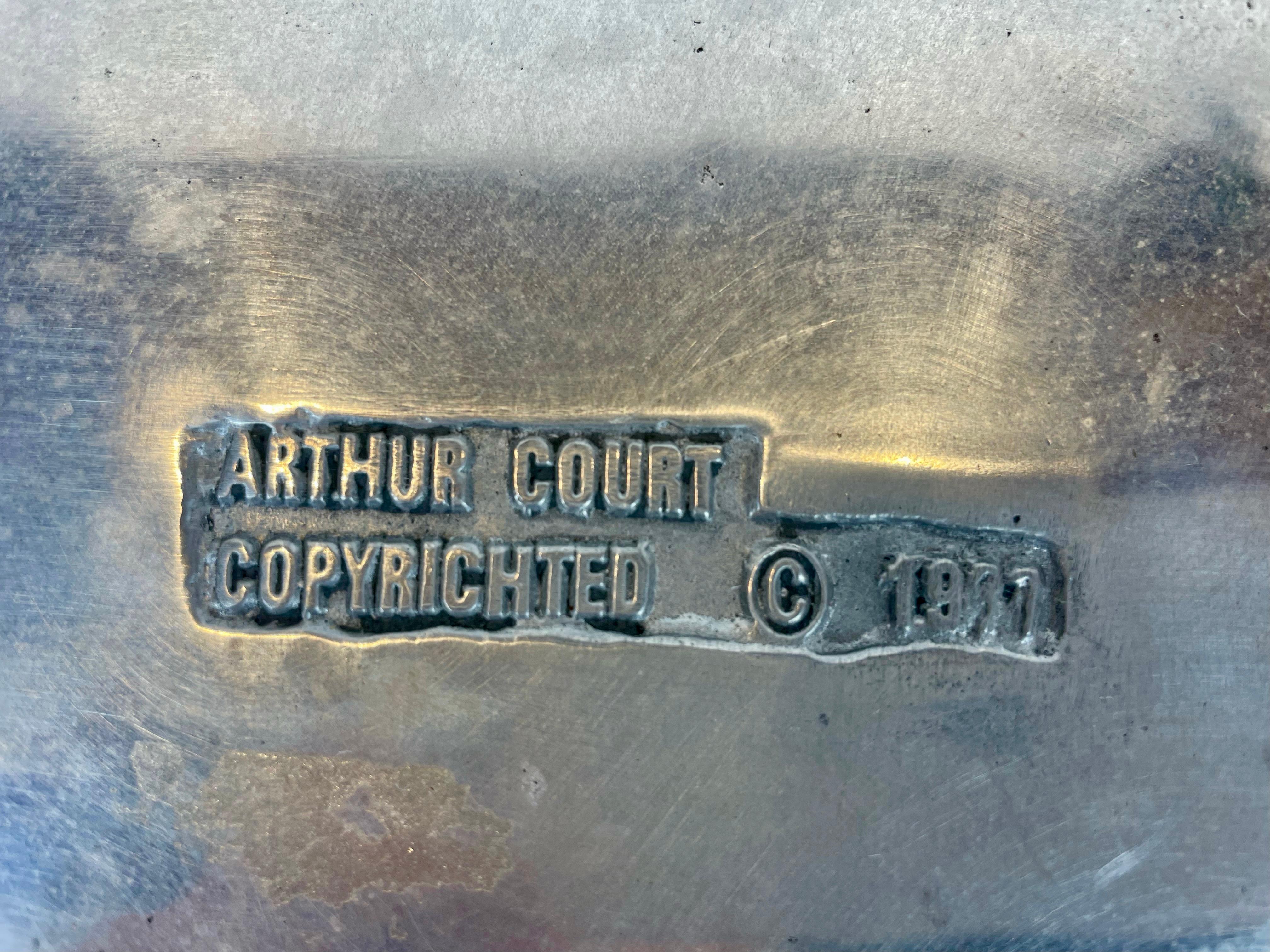 Métal Grand plat de service vintage d'Arthur Court en vente