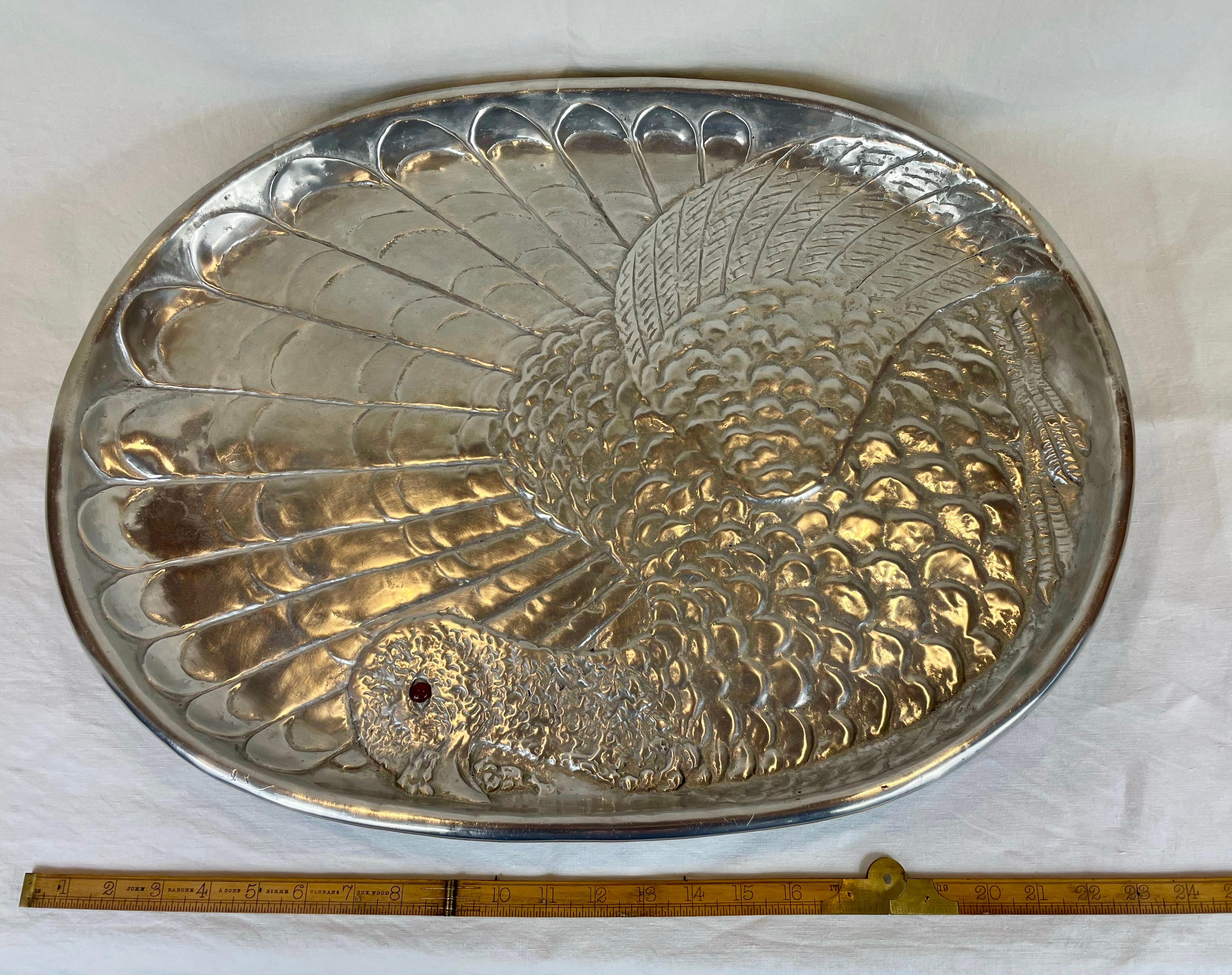 Metal Large Vintage Serving Platter by Arthur Court For Sale