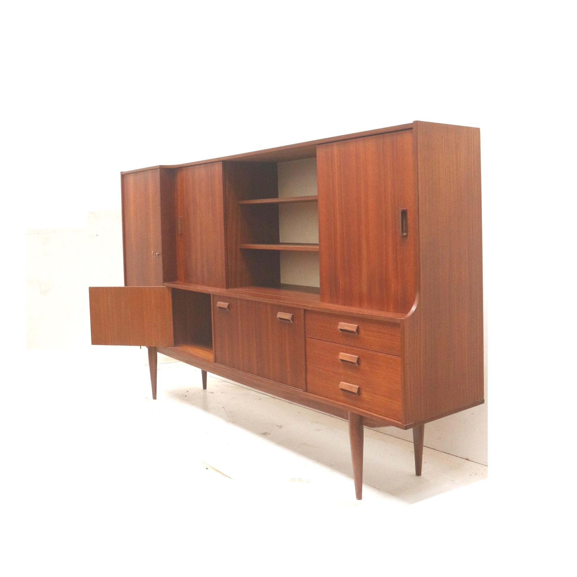 Large vintage sideboard / highboard / wall unit made in the 60s 5