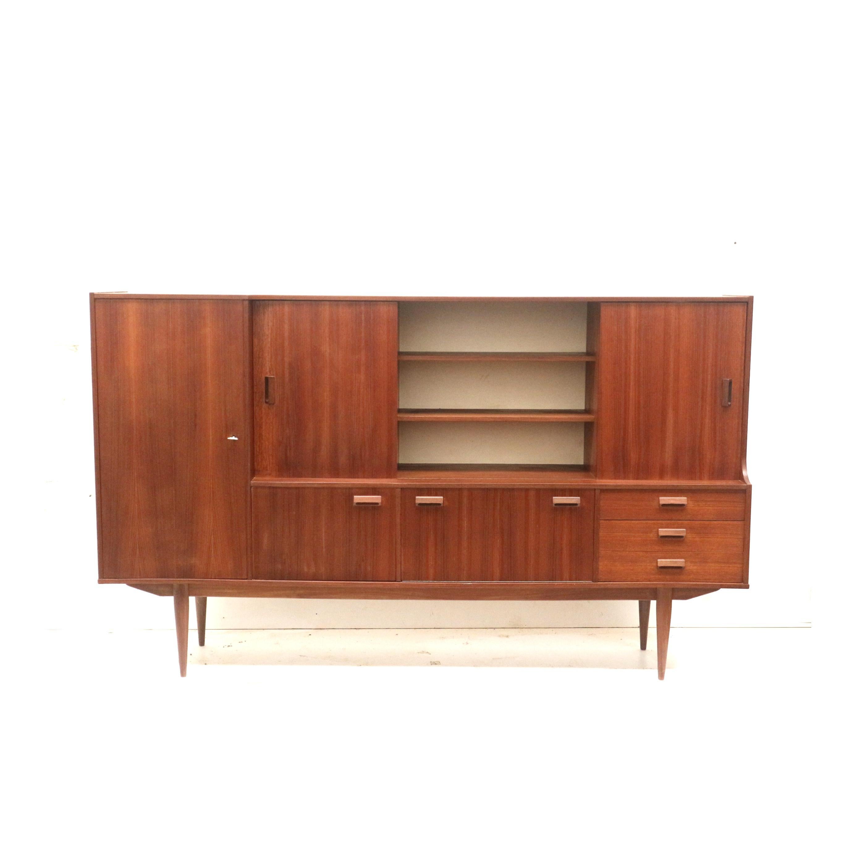 Mid-20th Century Large vintage sideboard / highboard / wall unit made in the 60s