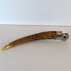 Large Vintage Silver Plated Horn Cigar Cutter