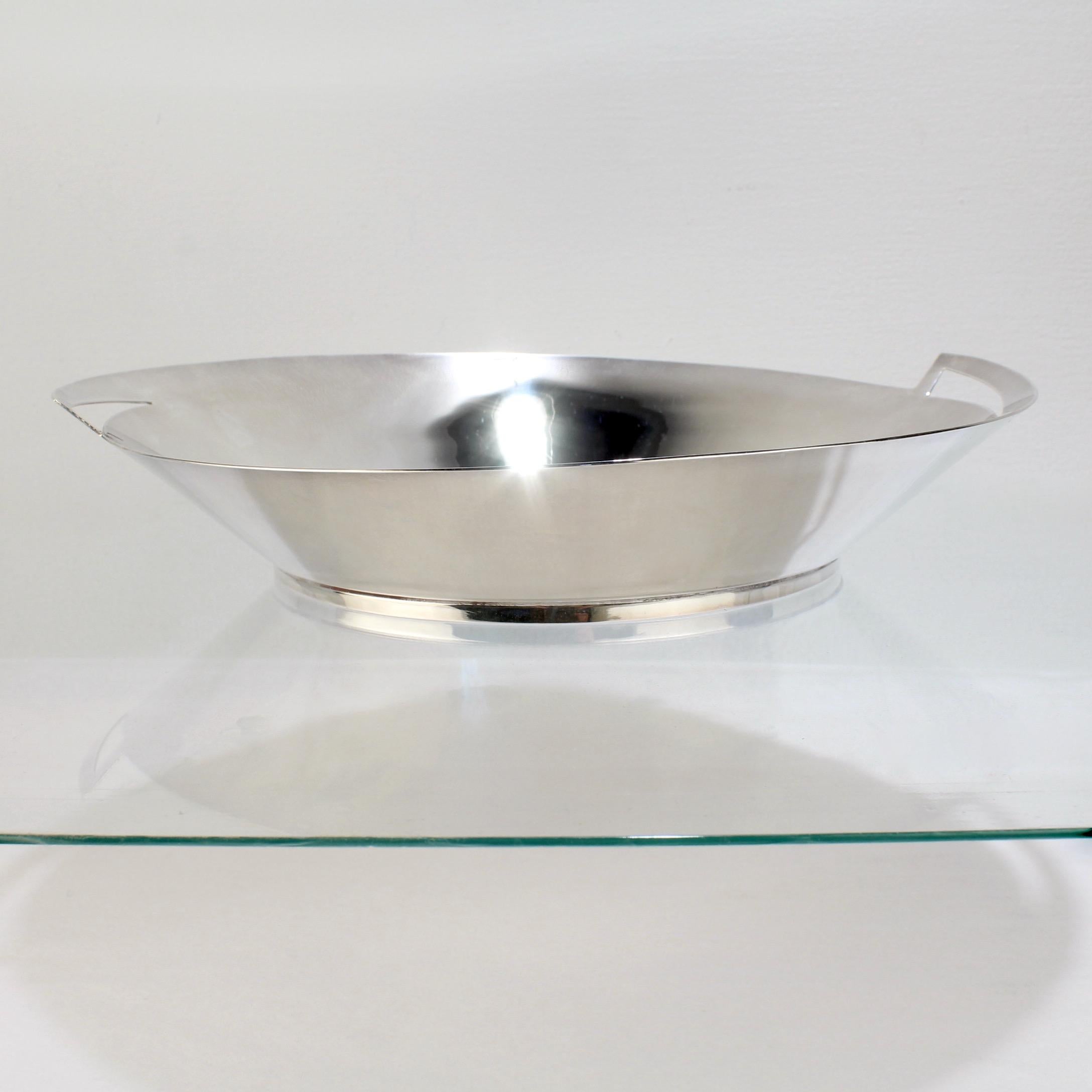 Large Vintage Silver Plate 'Lily' Bowl by Elsa Rady by Swid Powell For Sale 2