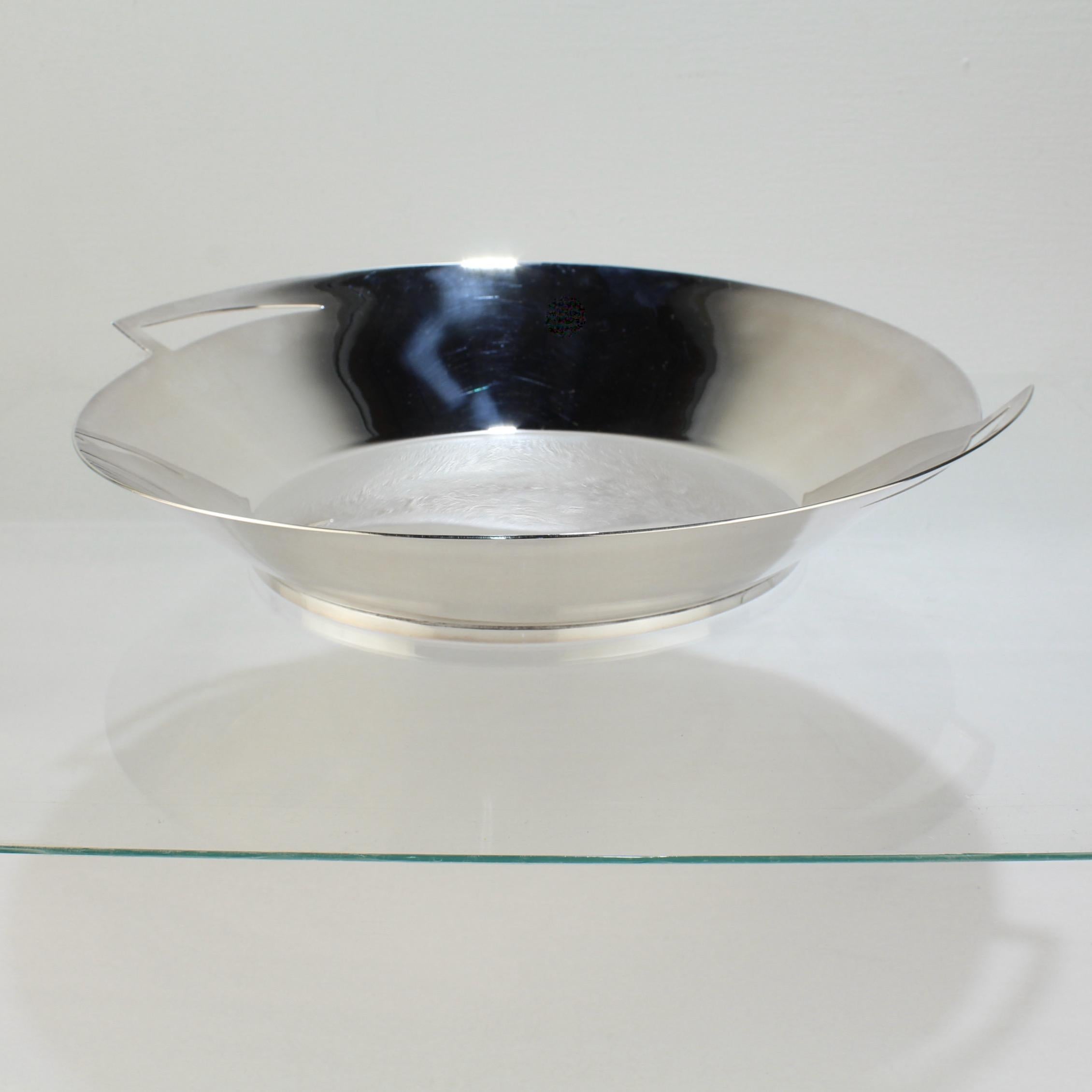 Large Vintage Silver Plate 'Lily' Bowl by Elsa Rady by Swid Powell For Sale 3