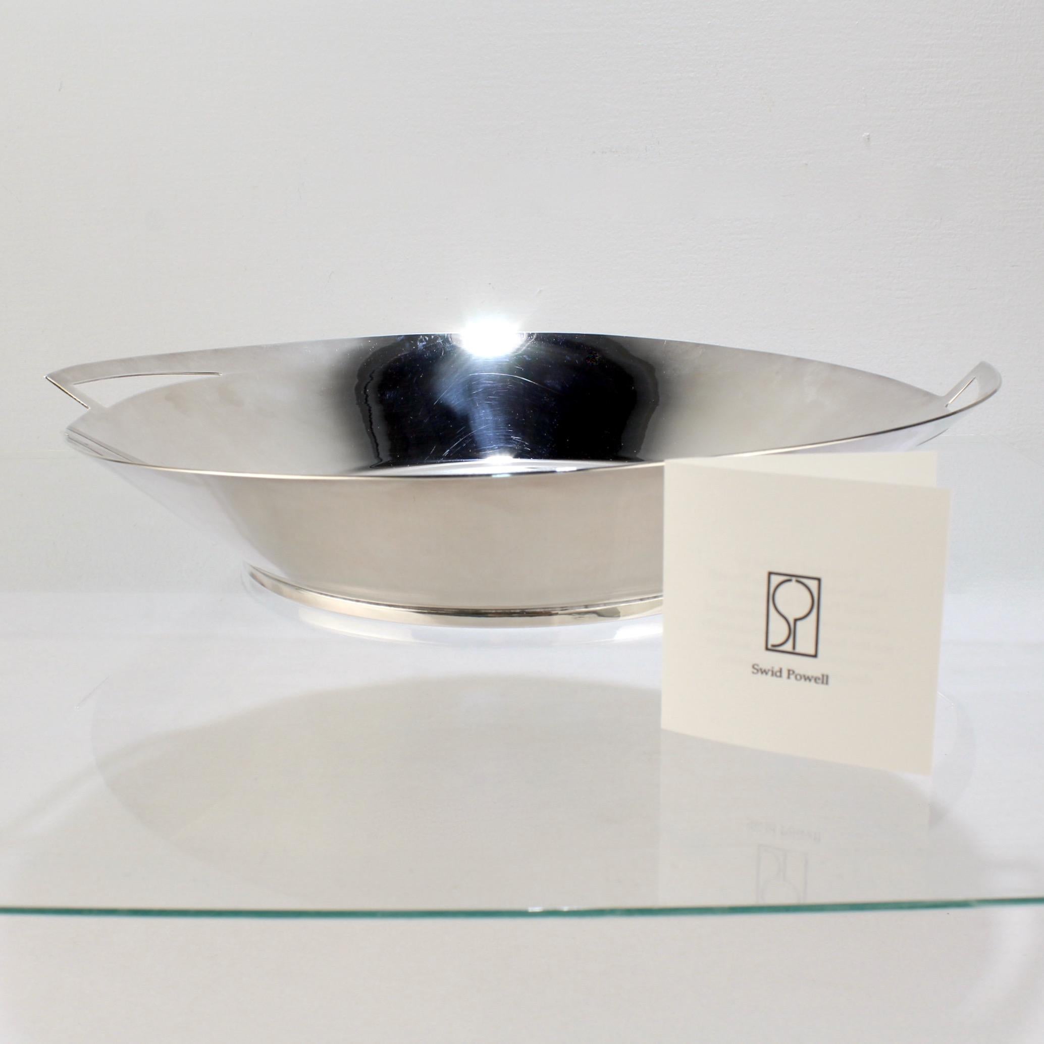 Large Vintage Silver Plate 'Lily' Bowl by Elsa Rady by Swid Powell For Sale 7