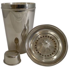 Large Vintage Silver Plated Cocktail Shaker with Integral Lemon Squeezer