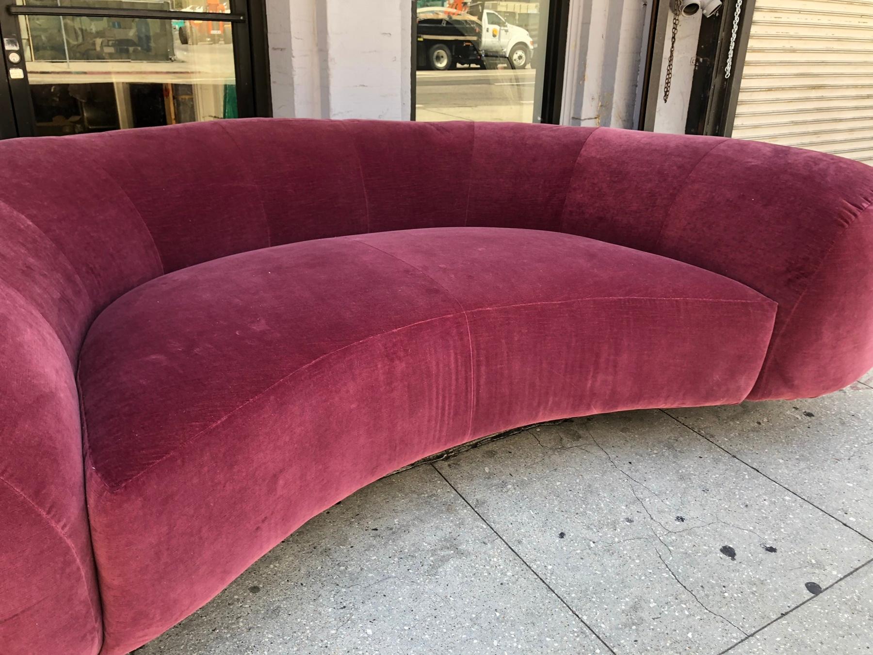 American Large Vintage Sofa in a Burgundy Fabric
