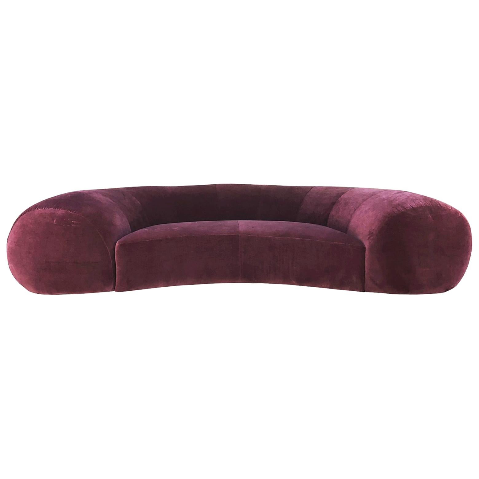 Large Vintage Sofa in a Burgundy Fabric