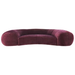 Large Vintage Sofa in a Burgundy Fabric