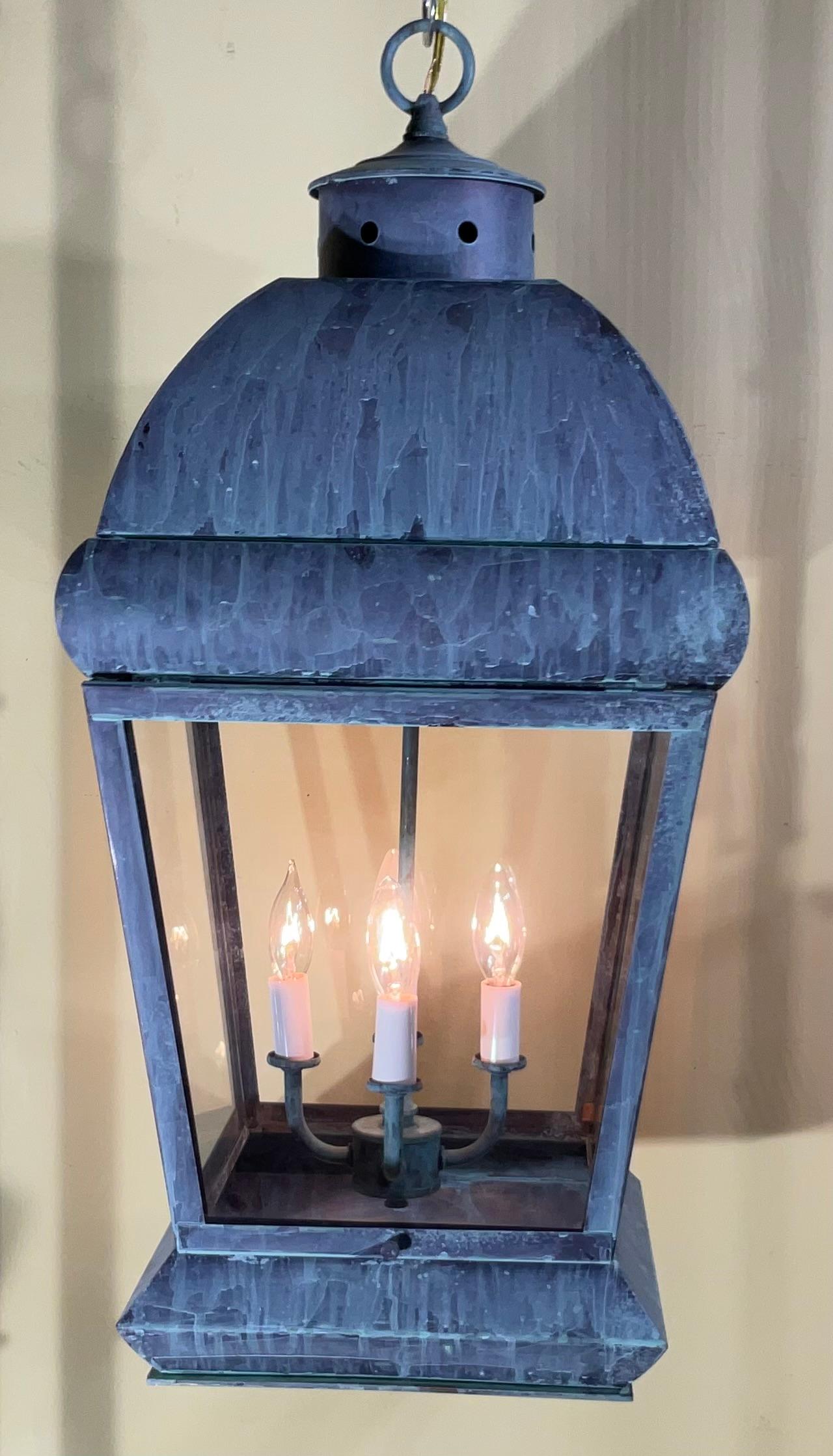 Ottone Lanterna a sospensione grande in ottone massiccio vintage in vendita