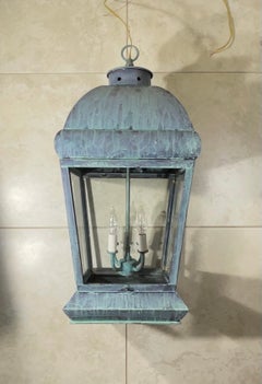 Lanterna a sospensione grande in ottone massiccio vintage