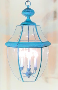 Large Vintage Solid Brass Hanging Lantern/Light Fixture-27”High x 15”.5 Wide