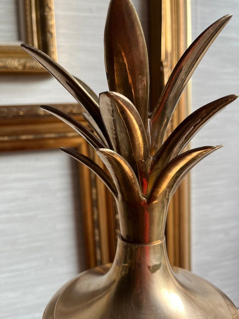 American Large Vintage Solid Brass Pineapple Urn Ice Bucket/ Candle Holder For Sale