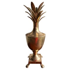 Large Vintage Solid Brass Pineapple Urn Ice Bucket/ Candle Holder