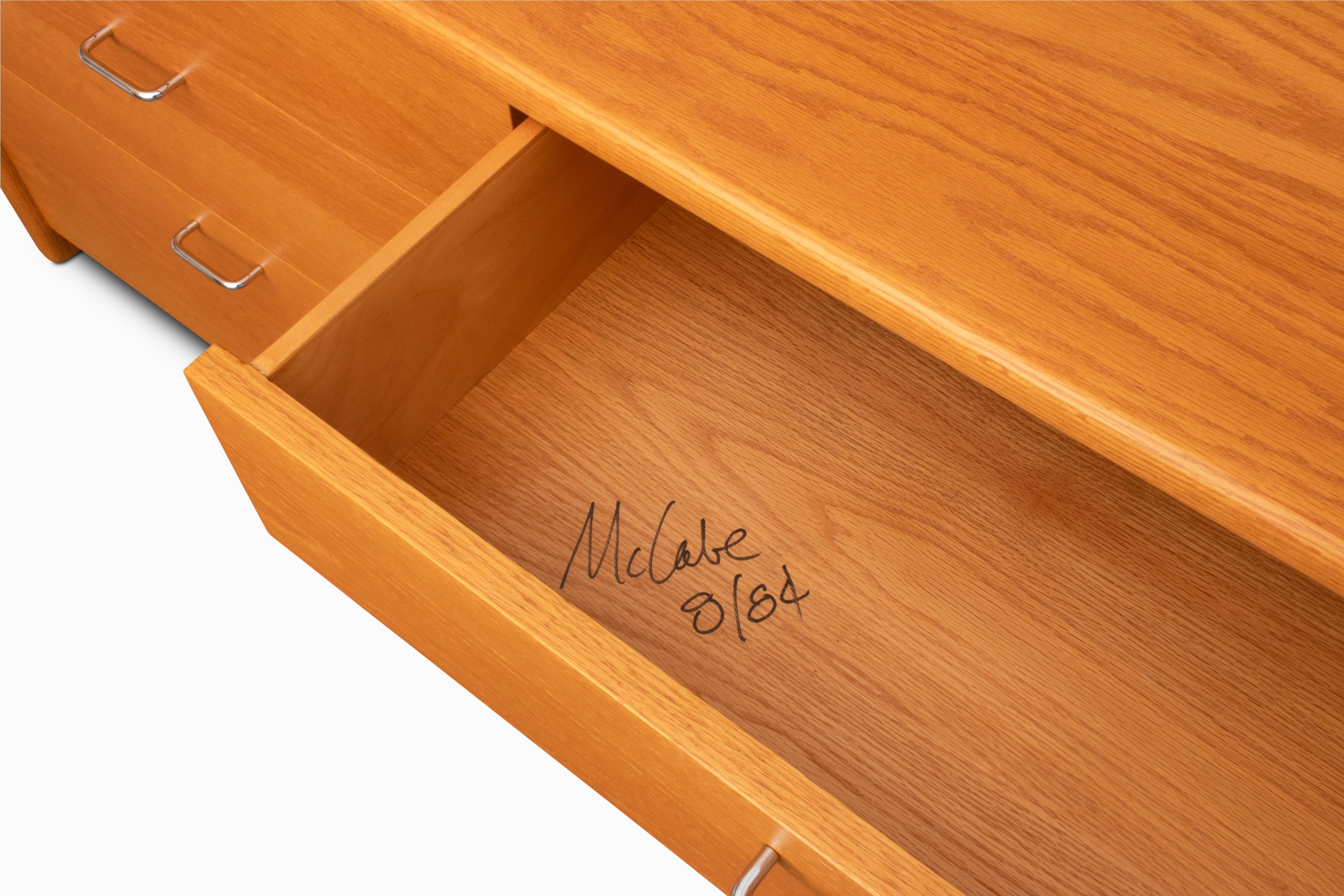 American Large Vintage Solid Oak Dresser by Gerald McCabe