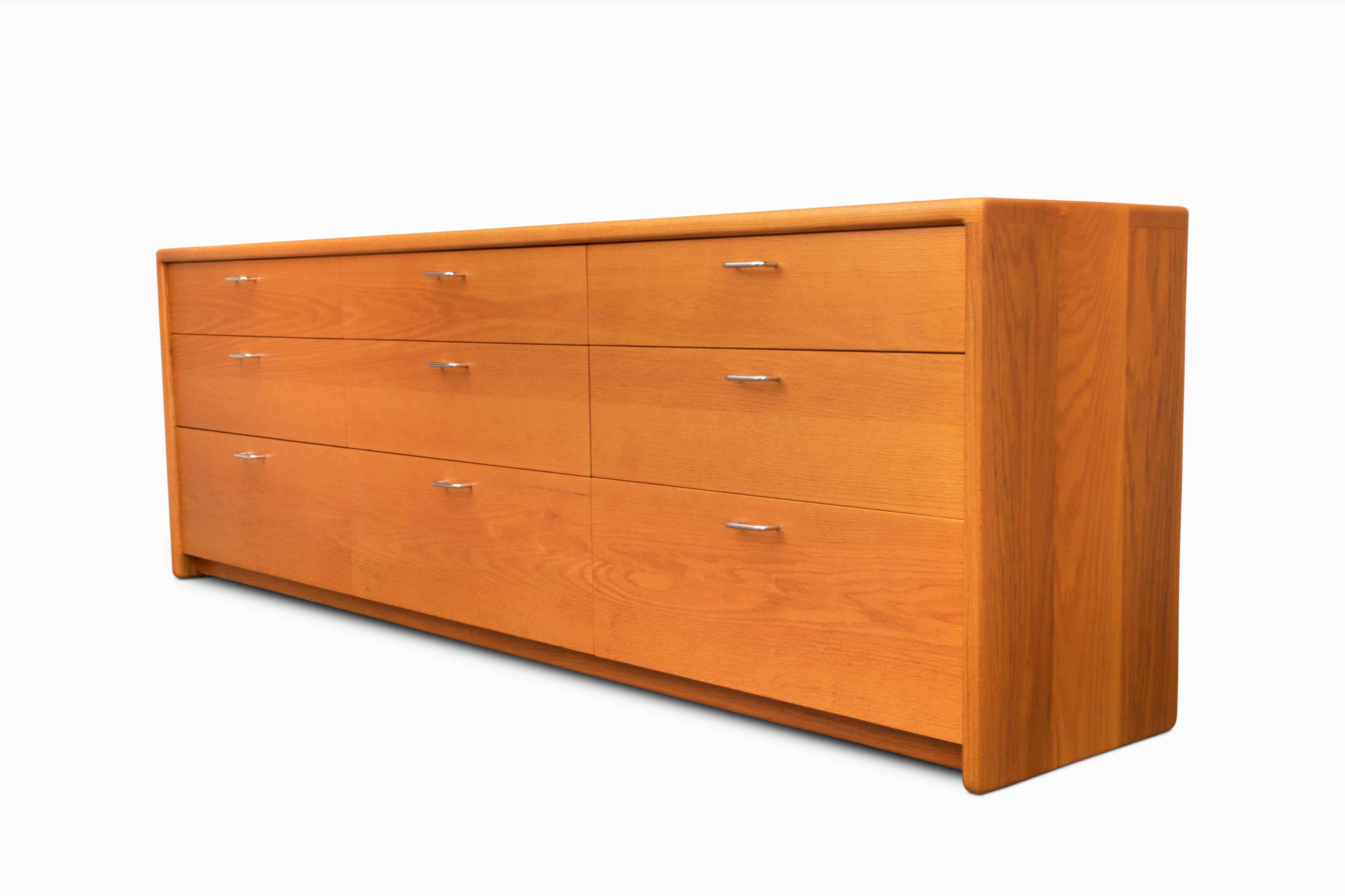Large Vintage Solid Oak Dresser by Gerald McCabe In Good Condition In Oxnard, CA