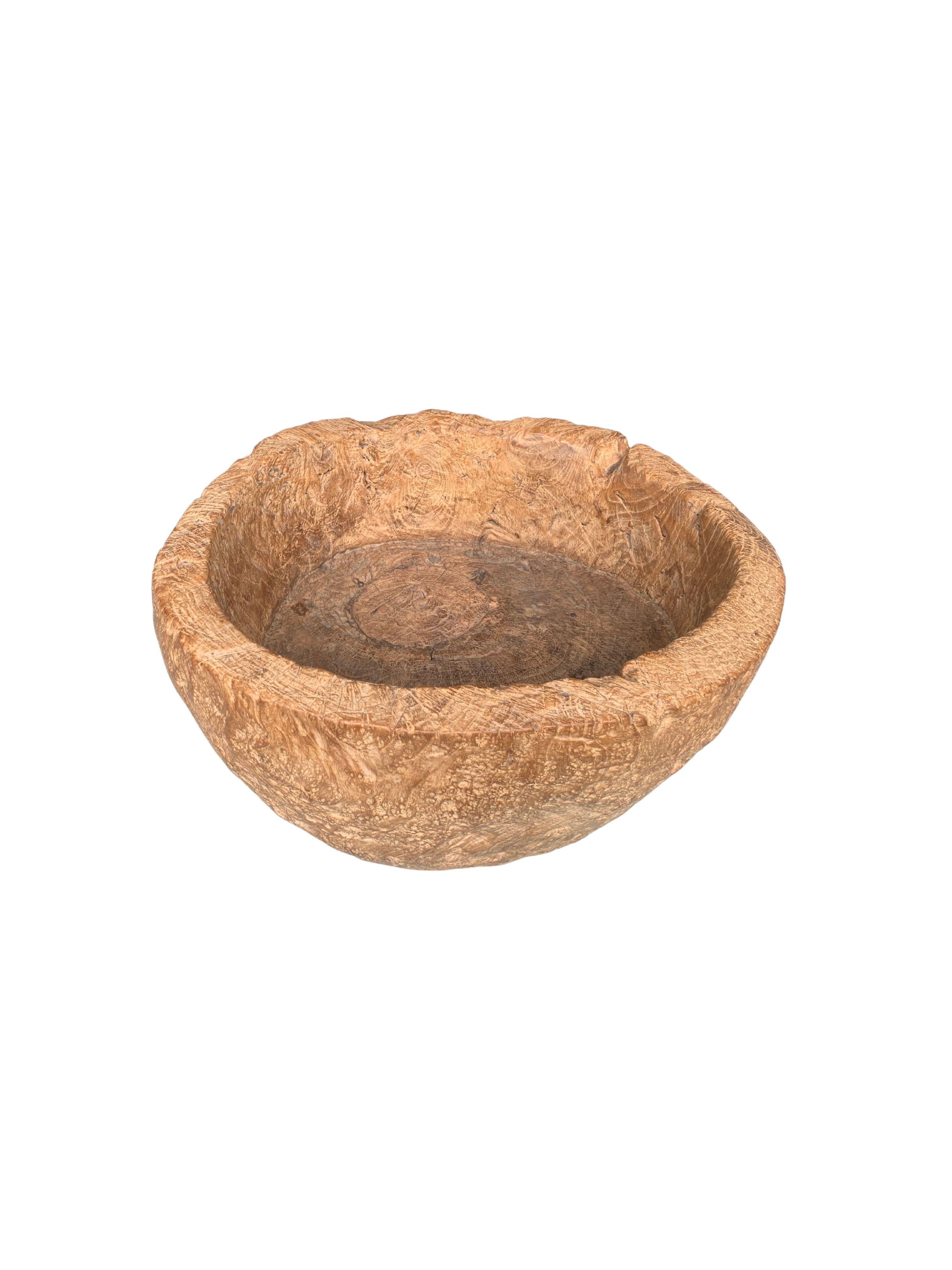 Other Vintage Solid Teak Wood Bowl from Java, Indonesia For Sale