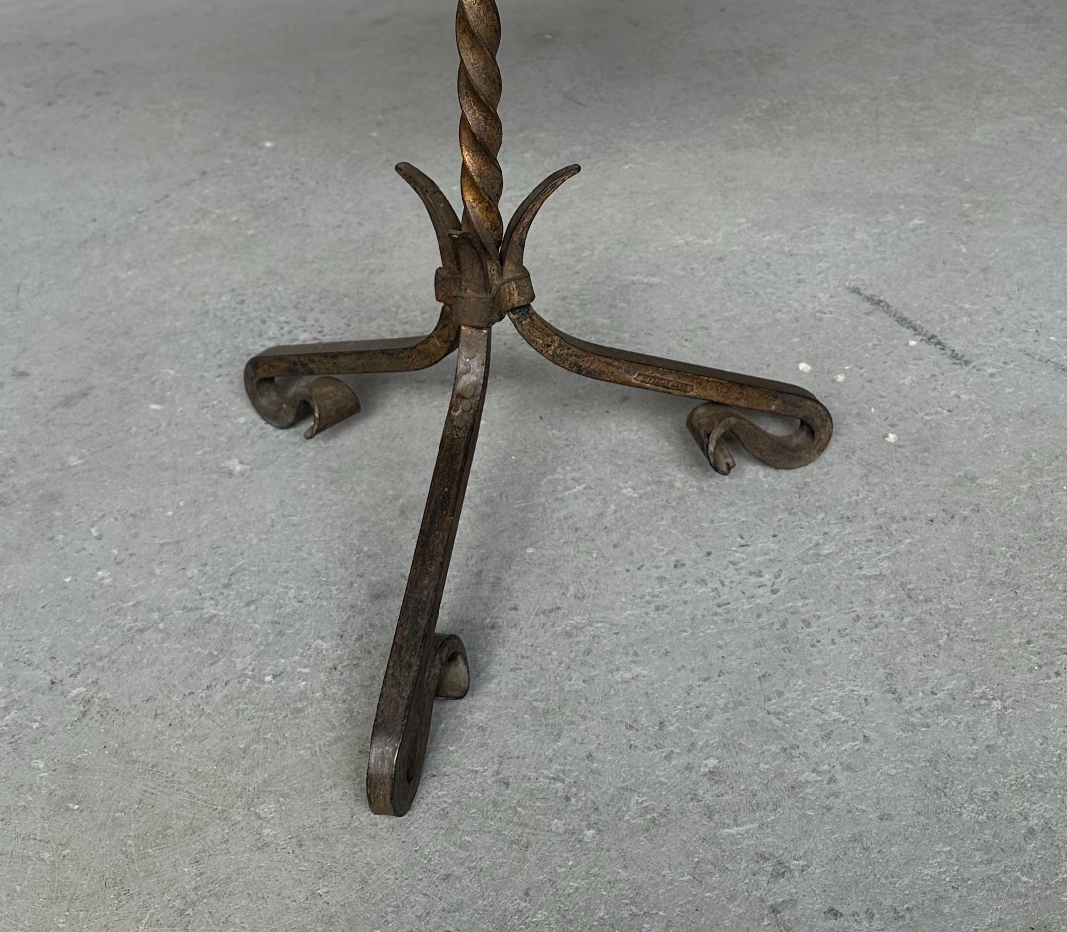 Mid-20th Century Large Vintage Spanish Drinks Table with Ornate Tripod Base For Sale
