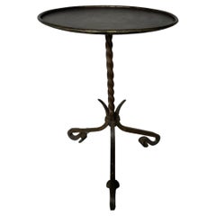 Large Vintage Spanish Drinks Table with Ornate Tripod Base