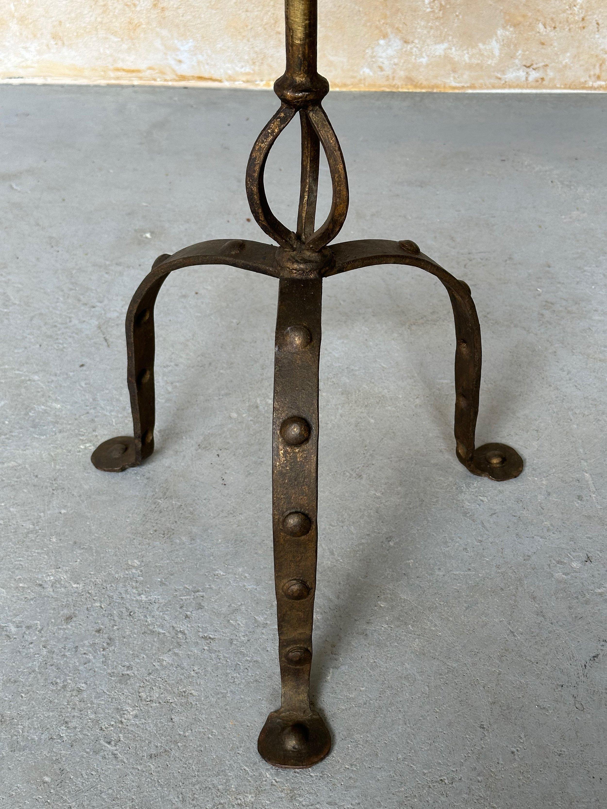 Large Vintage Spanish Iron Drinks Table on a Tripod Base 5