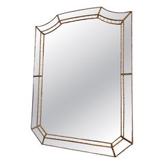 Large Vintage Spanish Venetian Style Rectangular Brass Wall Mirror – Gold Hollyw
