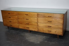 Large Vintage Spanish Walnut Haberdashery Cabinet or Shop Counter, 1960s