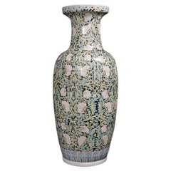Large Vintage Stem Vase, Oriental, Ceramic, Flower Urn, Late Art Deco, C.1950