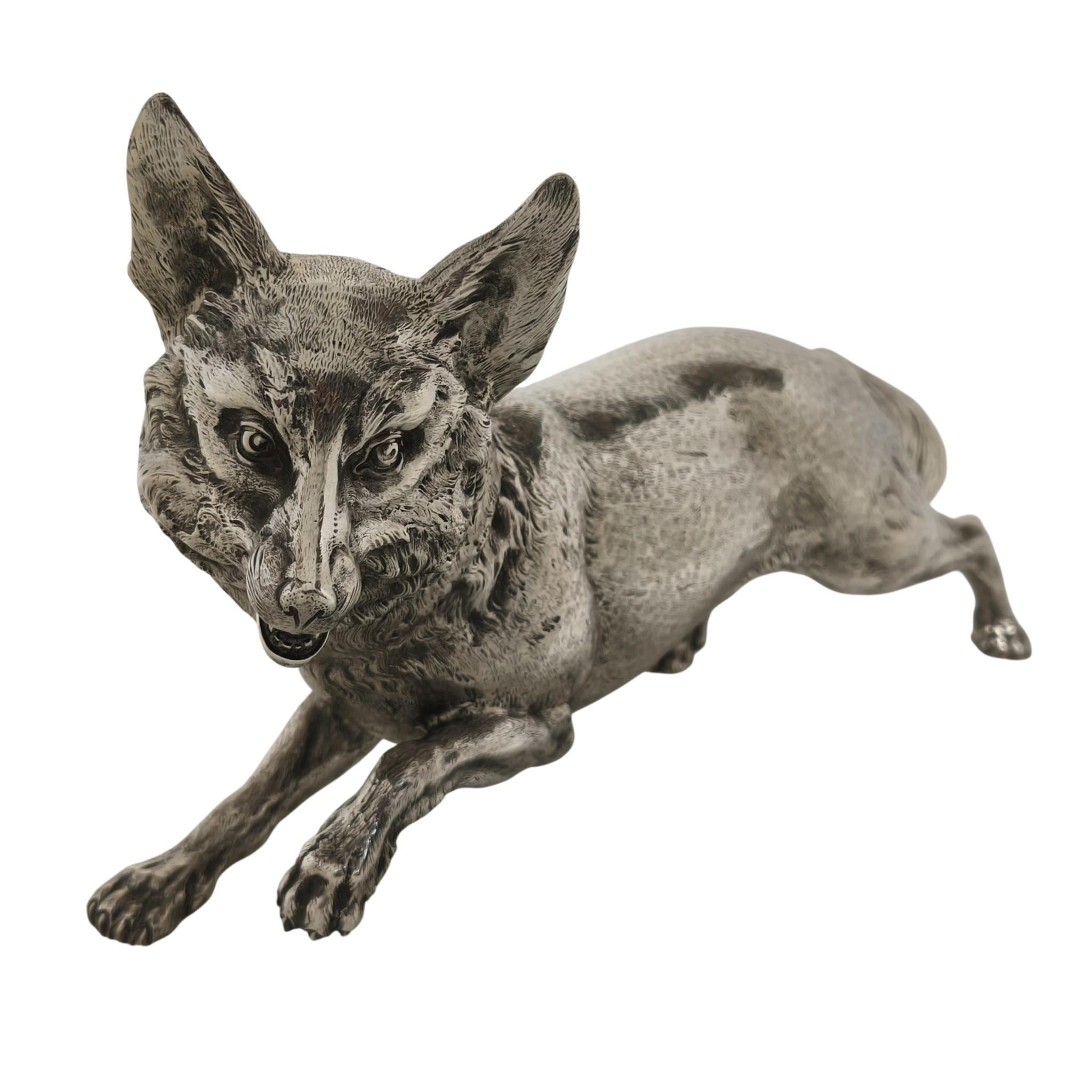 Große Vintage Sterling Silber Modell Fox 1966 Impost markiert (20. Jahrhundert) im Angebot