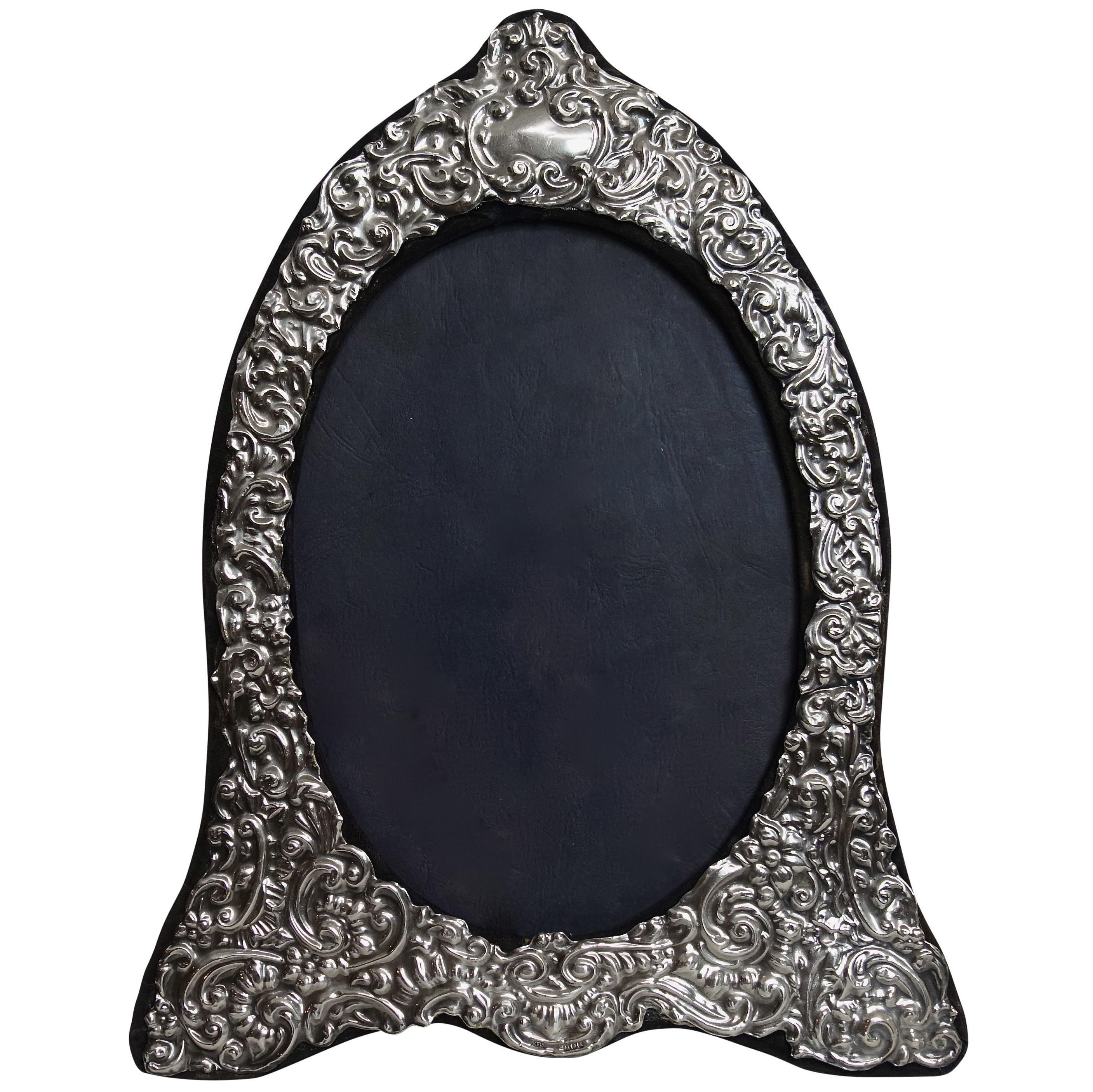 Large Vintage Sterling Silver Picture Frame, England, Mid-20th Century