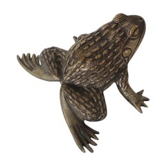 Large Vintage Sterling Silver Plated Frog
