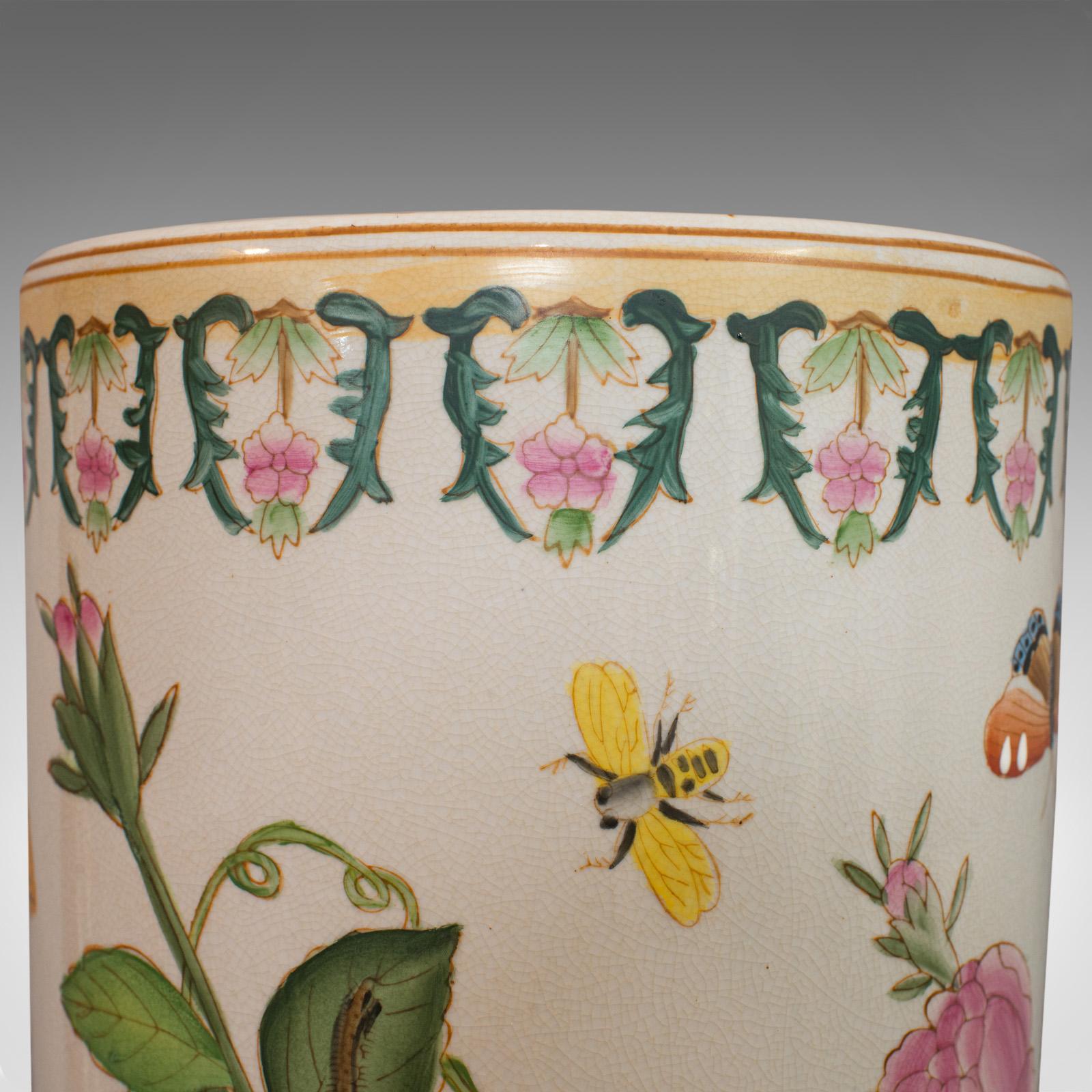 Large Vintage Stick Stand, Oriental, Ceramic, Decorative Vase, Art Deco For Sale 6