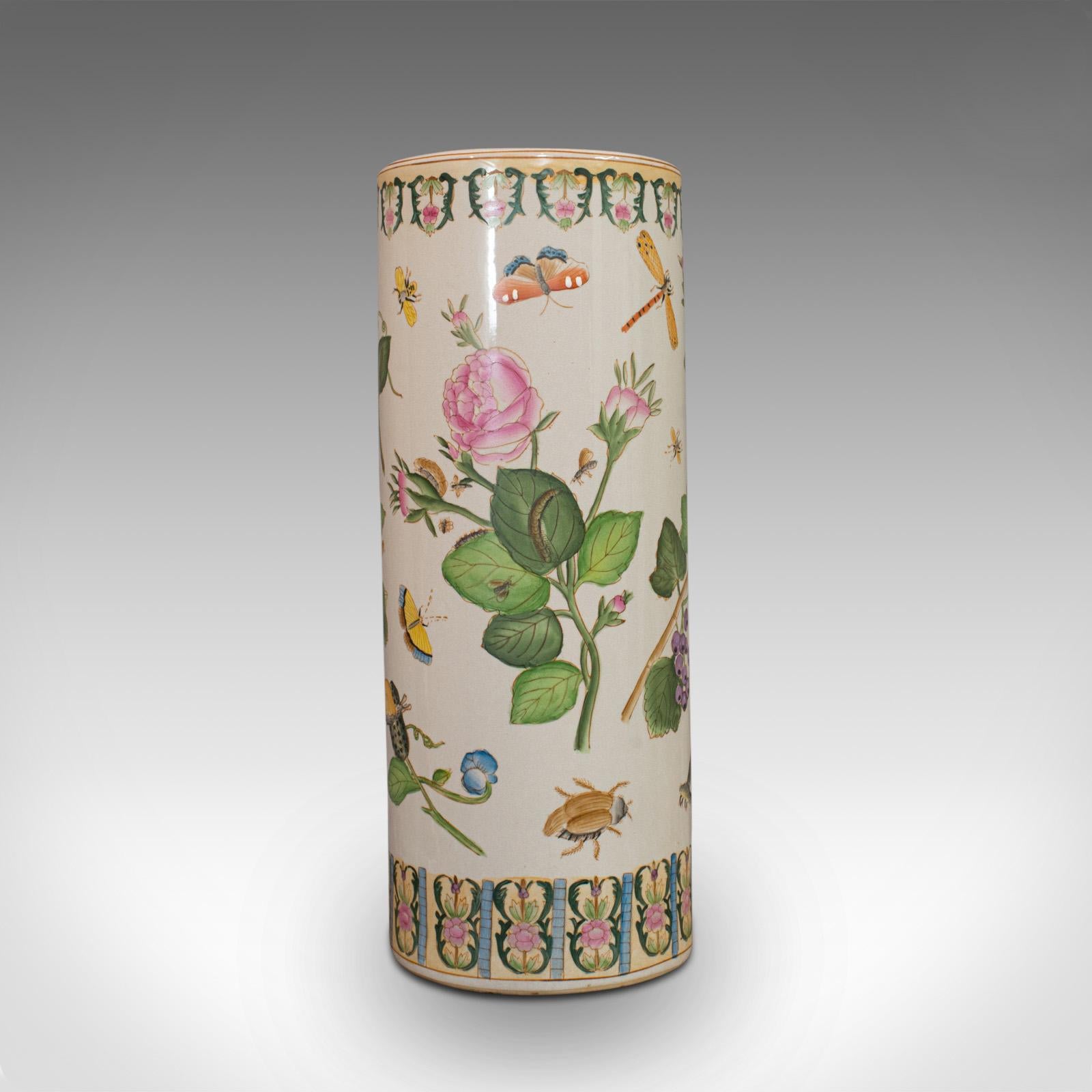 Large Vintage Stick Stand, Oriental, Ceramic, Decorative Vase, Art Deco For Sale 2