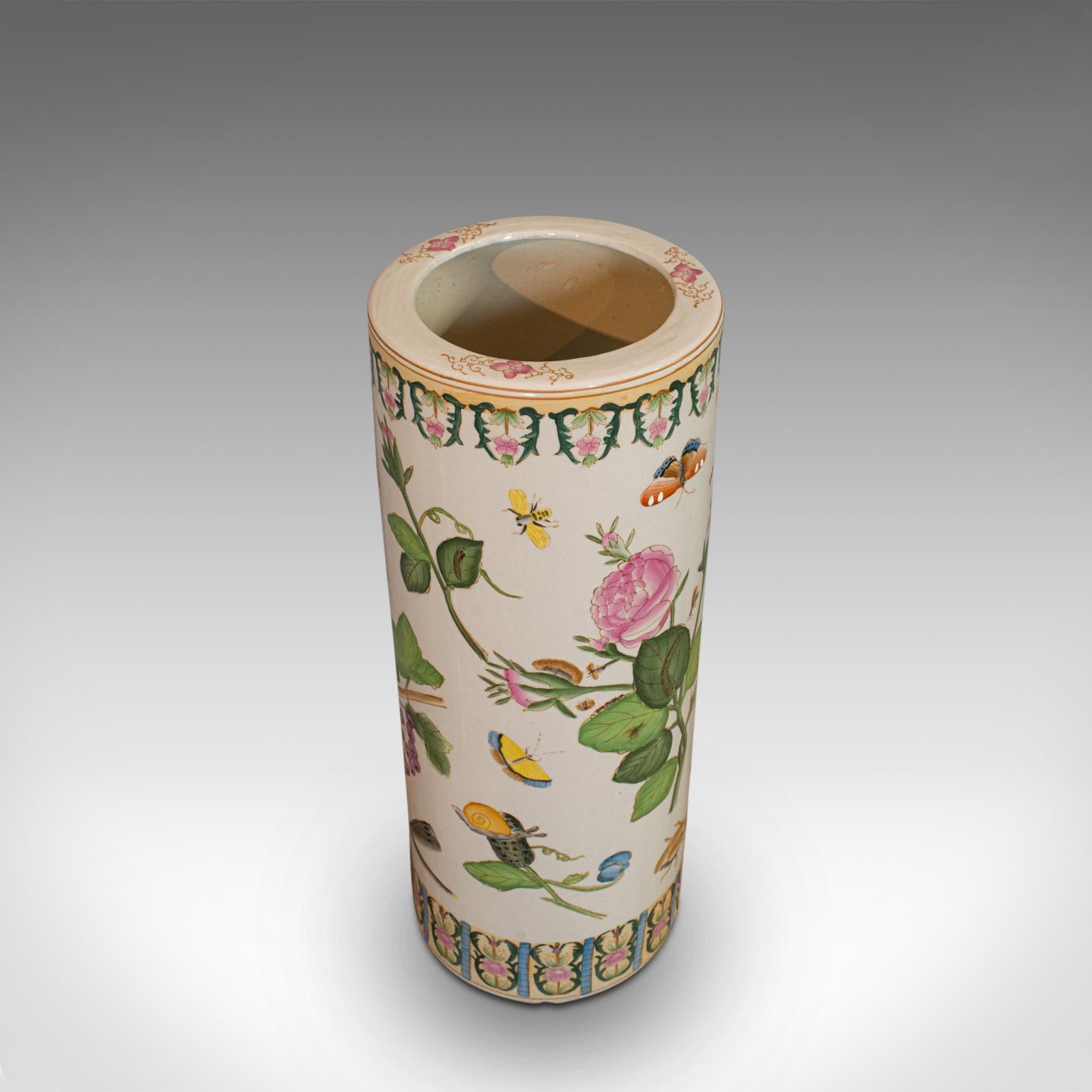 Large Vintage Stick Stand, Oriental, Ceramic, Decorative Vase, Art Deco For Sale 3