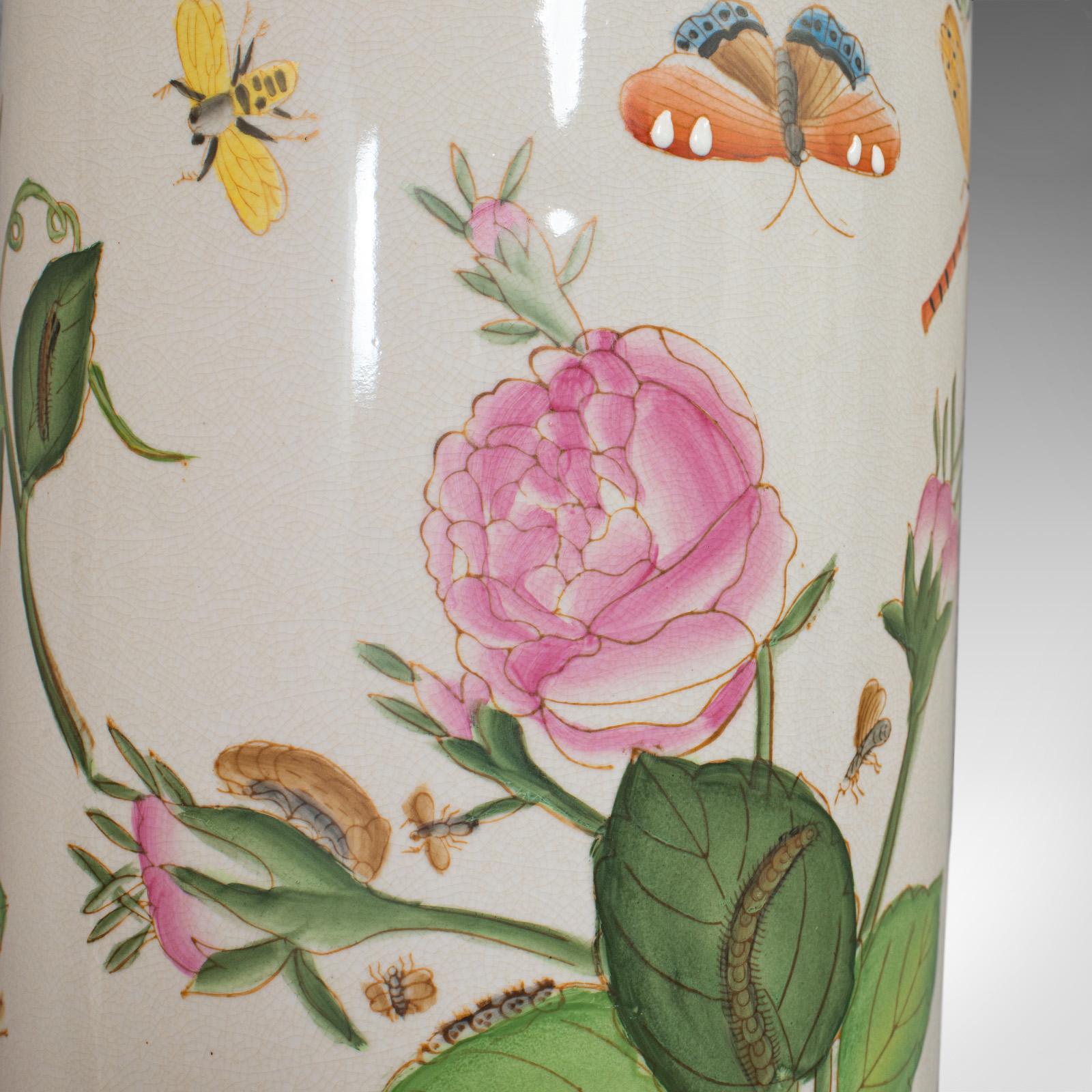 Large Vintage Stick Stand, Oriental, Ceramic, Decorative Vase, Art Deco For Sale 5