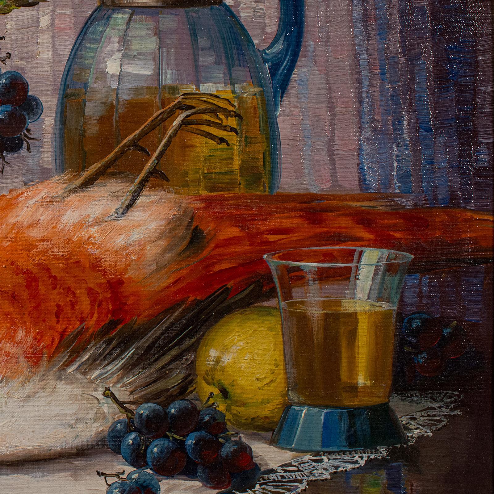 Large Vintage Still Life Painting, German, Framed Art, Oil On Canvas, Stilleben For Sale 2