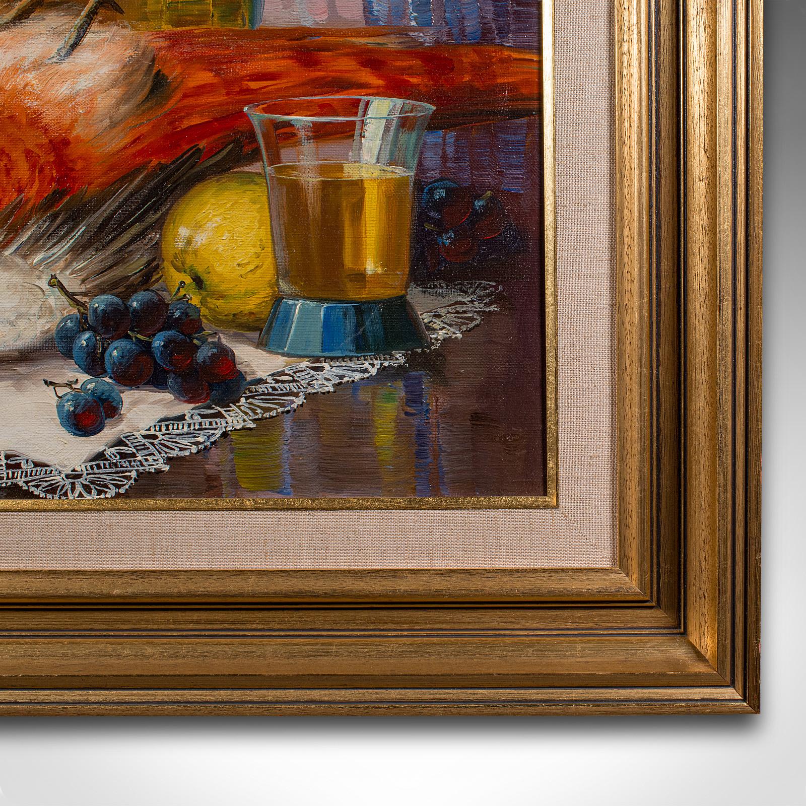 Large Vintage Still Life Painting, German, Framed Art, Oil On Canvas, Stilleben For Sale 4