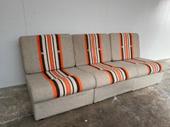 Large Vintage striped Modular Danish Sofa Pop Art Modular Sofa