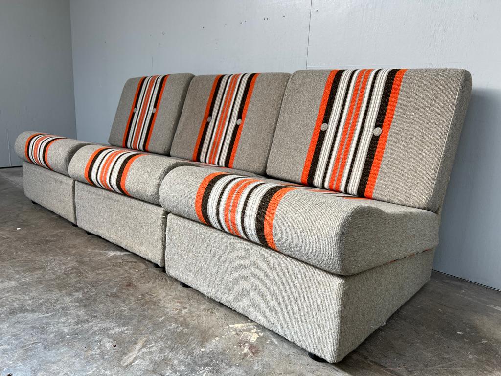 Tissu Grand canapé danois modulaire rayé Pop Art modulaire en vente