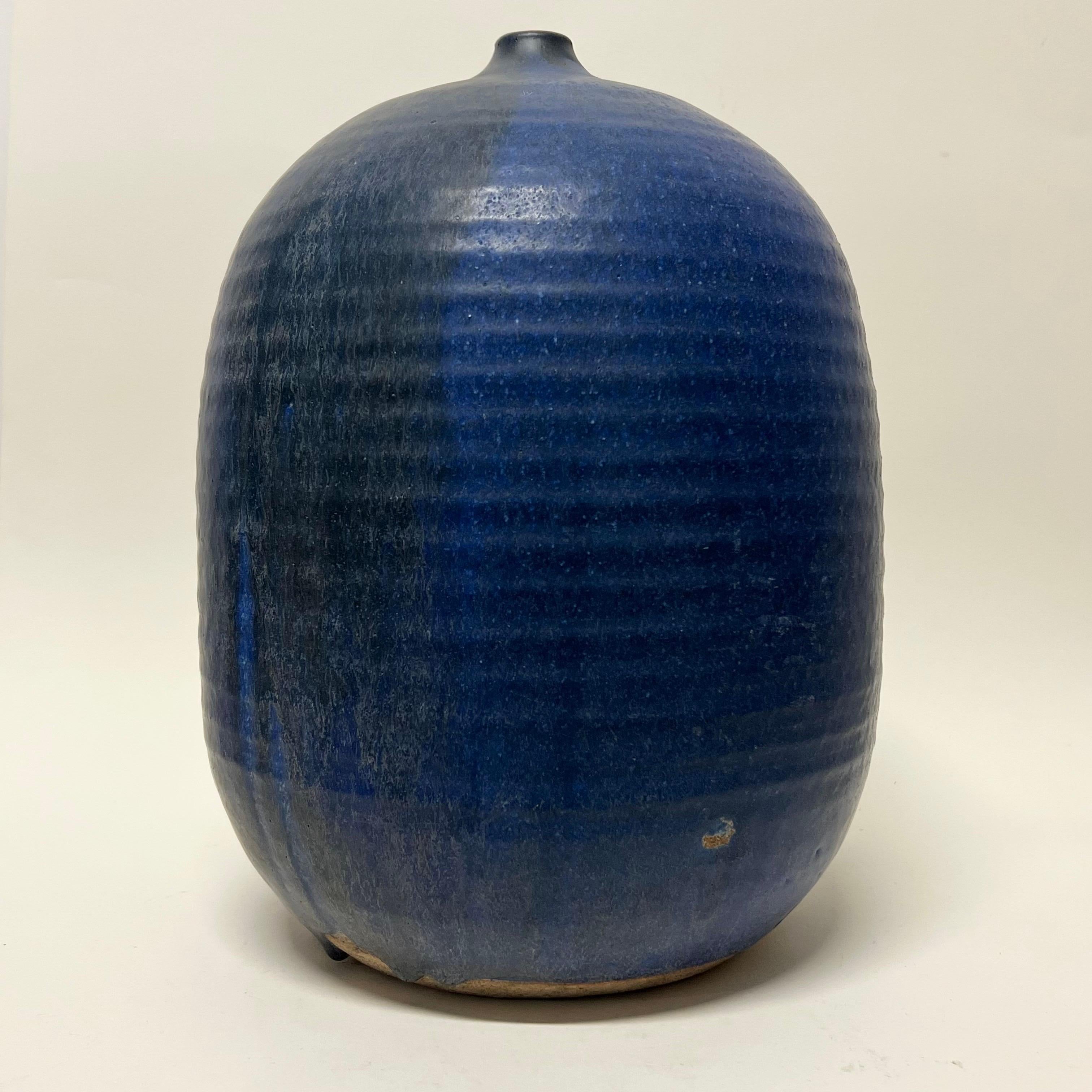 Modern Large Vintage Studio Ceramic Moon Pot For Sale