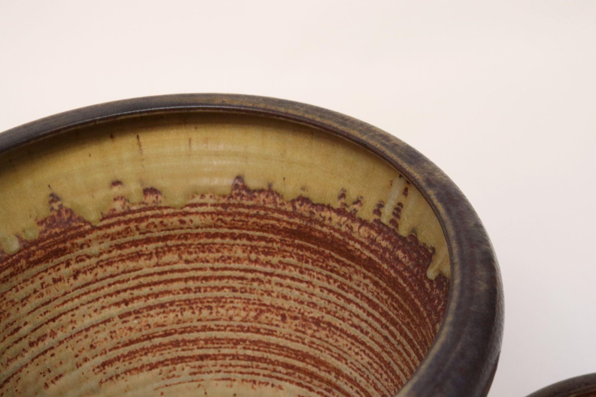 Großer Vintage Studio Pottery Ombré-Pflanztopf und Abtropfuntertasse von Deanna Nichols im Angebot 7