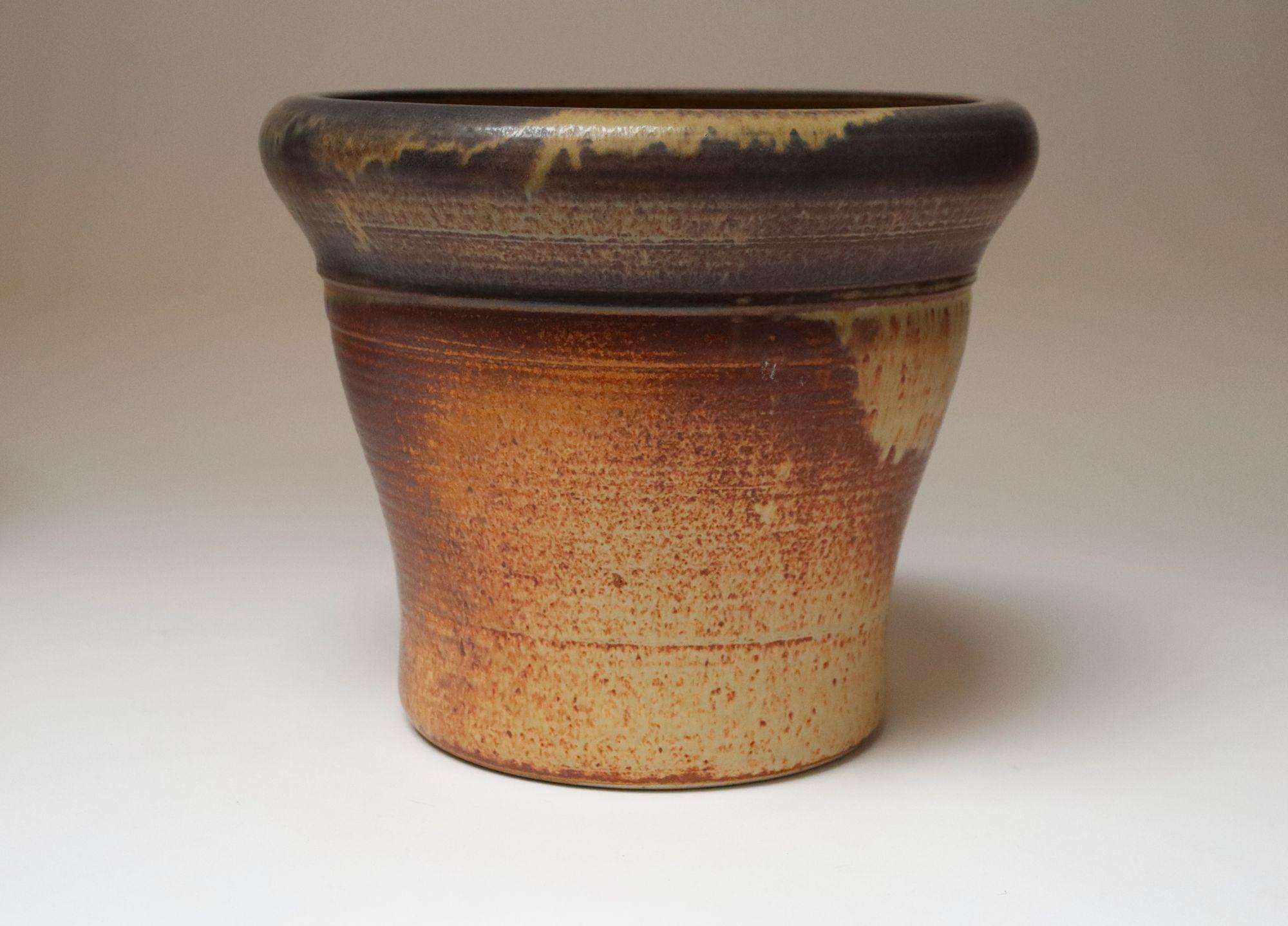 Großer Vintage Studio Pottery Ombré-Pflanztopf und Abtropfuntertasse von Deanna Nichols (amerikanisch) im Angebot