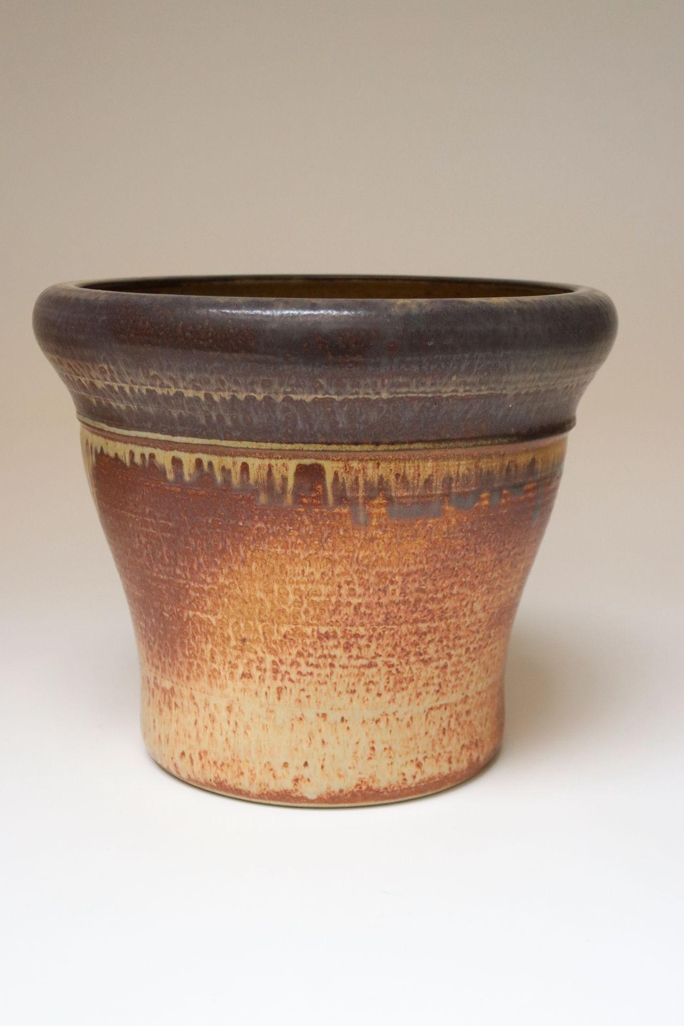 Großer Vintage Studio Pottery Ombré-Pflanztopf und Abtropfuntertasse von Deanna Nichols im Zustand „Gut“ im Angebot in Brooklyn, NY