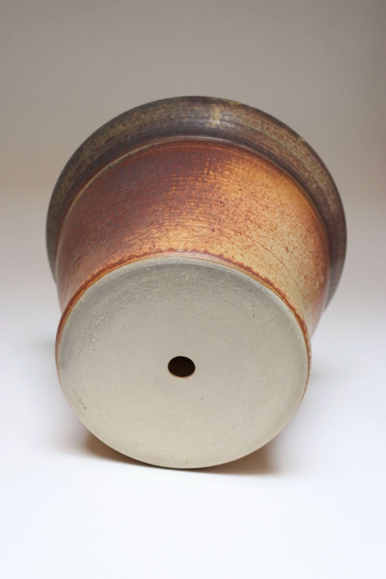 Großer Vintage Studio Pottery Ombré-Pflanztopf und Abtropfuntertasse von Deanna Nichols (Keramik) im Angebot