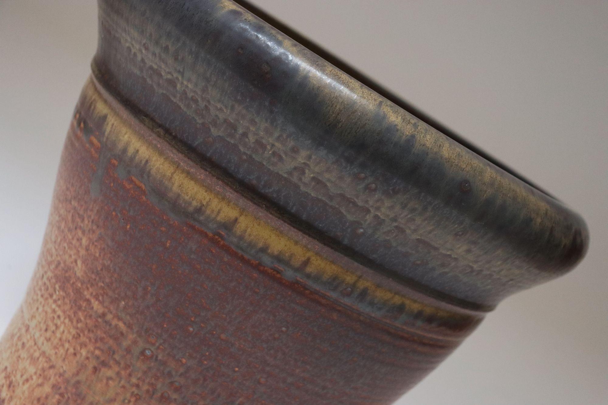 Großer Vintage Studio Pottery Ombré-Pflanztopf und Abtropfuntertasse von Deanna Nichols im Angebot 2