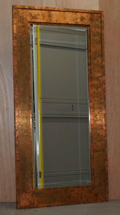 Large Vintage Style Distressed Copper Frame Mirror Bevelled Edge