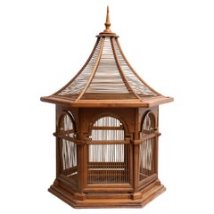 Large Retro-Style Wooden Cage: Replica of Gaudi's "El Capricho" in Comillas