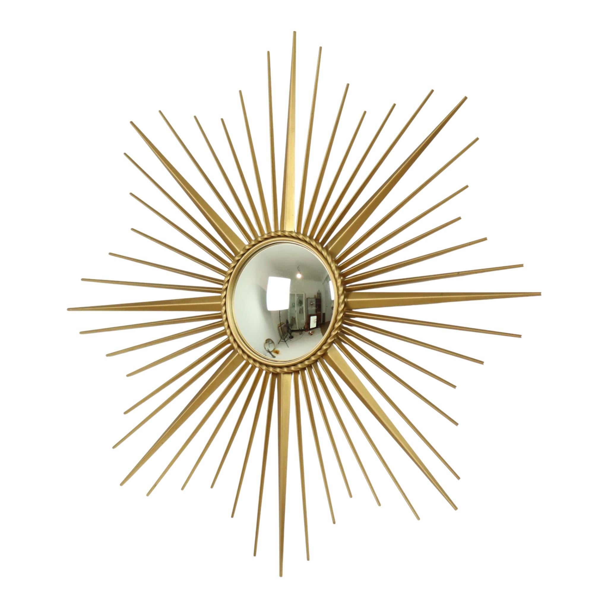 Large Vintage Sun Mirror Chaty Vallauris France 86cm For Sale at