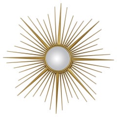 Large Vintage Sun Mirror Chaty Vallauris France 86cm